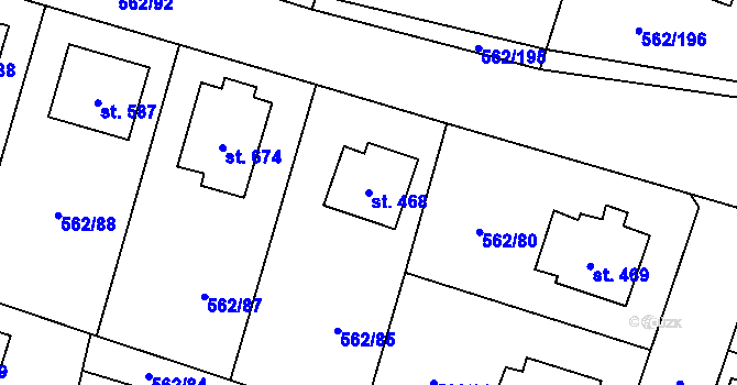 Parcela st. 468 v KÚ Lázně Bělohrad, Katastrální mapa