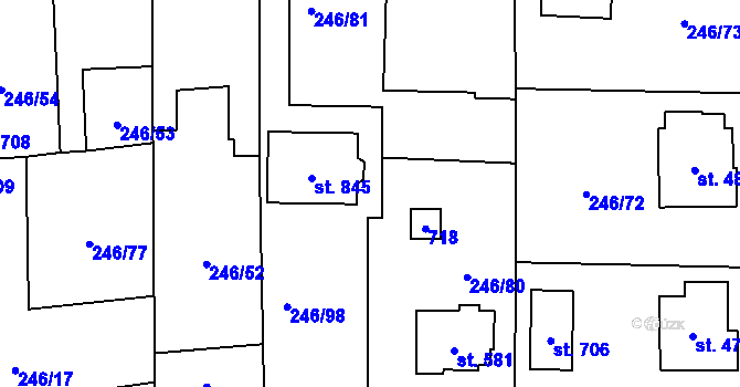 Parcela st. 246/99 v KÚ Lázně Bělohrad, Katastrální mapa