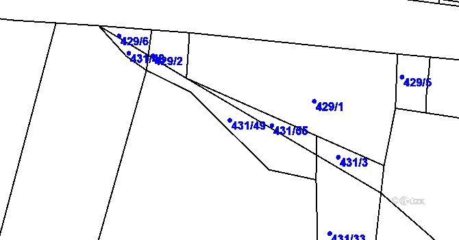 Parcela st. 431/49 v KÚ Lázně Bělohrad, Katastrální mapa
