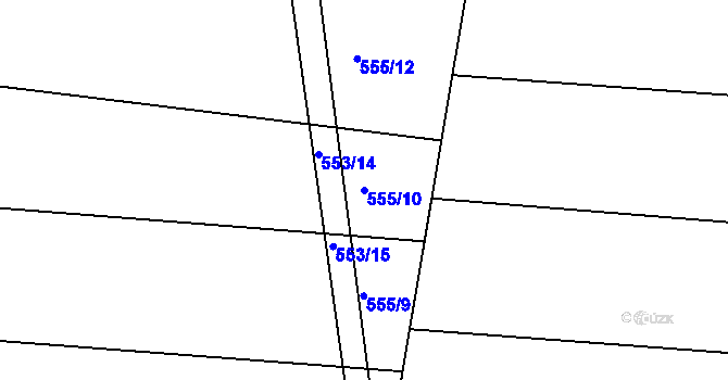 Parcela st. 555/10 v KÚ Lázně Bělohrad, Katastrální mapa