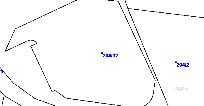 Parcela st. 204/12 v KÚ Lázně Bělohrad, Katastrální mapa