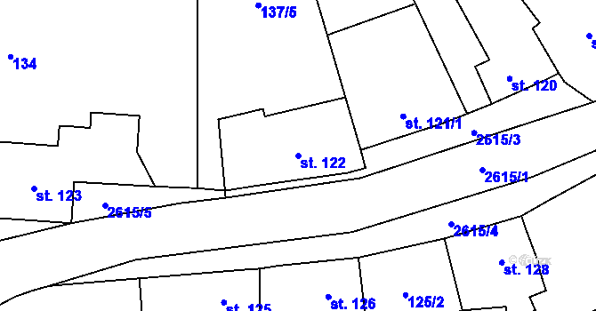 Parcela st. 122 v KÚ Lázně Kynžvart, Katastrální mapa