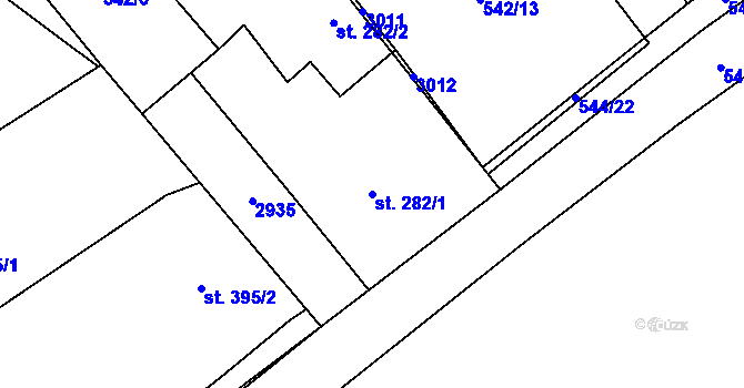 Parcela st. 282/1 v KÚ Lázně Kynžvart, Katastrální mapa