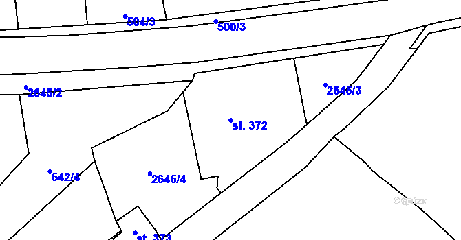 Parcela st. 372 v KÚ Lázně Kynžvart, Katastrální mapa