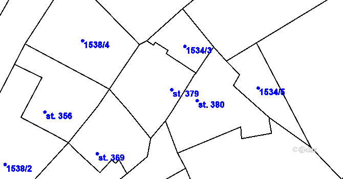 Parcela st. 379 v KÚ Lázně Kynžvart, Katastrální mapa