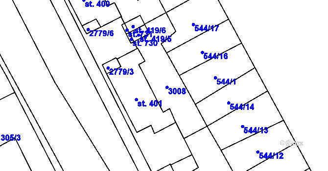 Parcela st. 419/2 v KÚ Lázně Kynžvart, Katastrální mapa