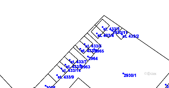 Parcela st. 433/5 v KÚ Lázně Kynžvart, Katastrální mapa