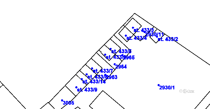 Parcela st. 433/6 v KÚ Lázně Kynžvart, Katastrální mapa
