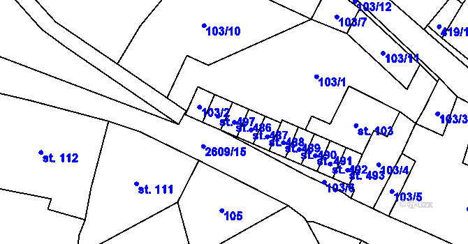 Parcela st. 486 v KÚ Lázně Kynžvart, Katastrální mapa