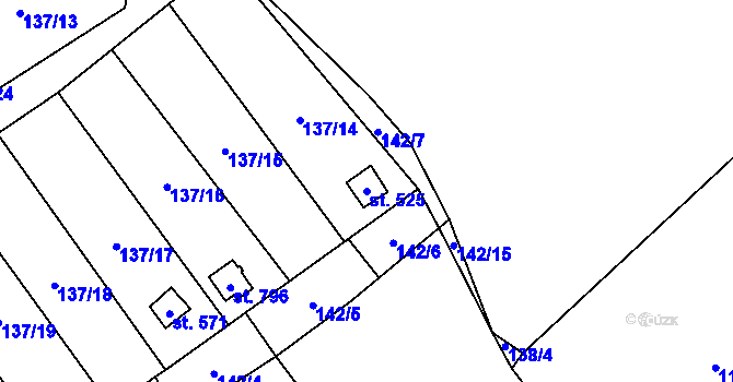 Parcela st. 525 v KÚ Lázně Kynžvart, Katastrální mapa