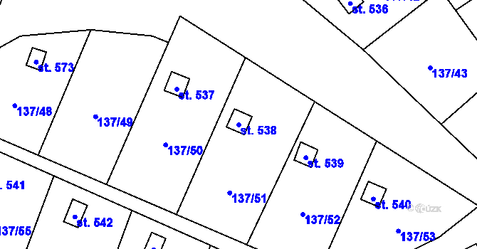 Parcela st. 538 v KÚ Lázně Kynžvart, Katastrální mapa