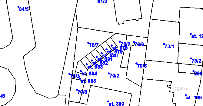 Parcela st. 680 v KÚ Lázně Kynžvart, Katastrální mapa