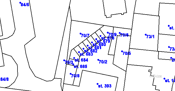 Parcela st. 681 v KÚ Lázně Kynžvart, Katastrální mapa