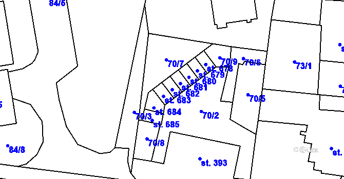Parcela st. 682 v KÚ Lázně Kynžvart, Katastrální mapa