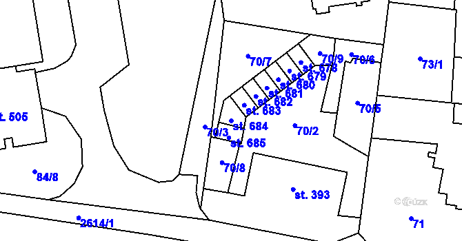 Parcela st. 684 v KÚ Lázně Kynžvart, Katastrální mapa