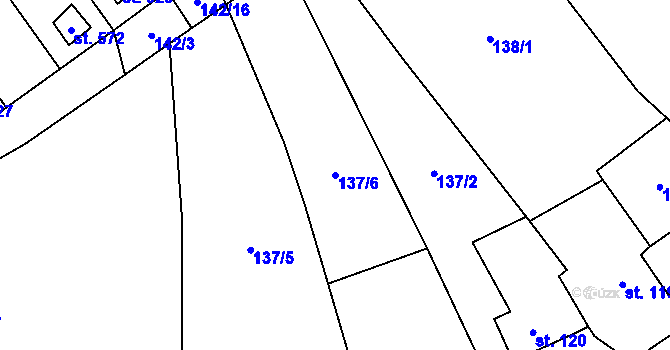 Parcela st. 137/6 v KÚ Lázně Kynžvart, Katastrální mapa