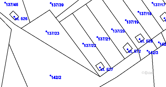 Parcela st. 137/22 v KÚ Lázně Kynžvart, Katastrální mapa