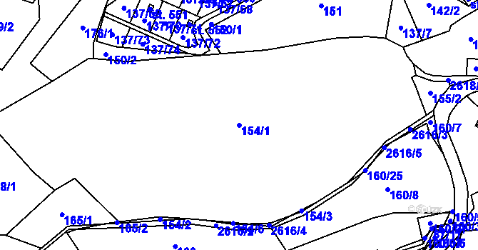 Parcela st. 154/1 v KÚ Lázně Kynžvart, Katastrální mapa