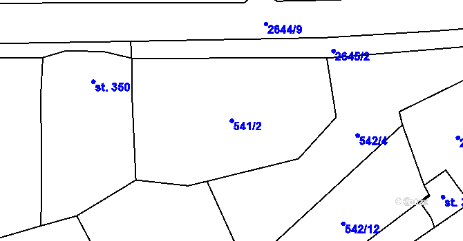 Parcela st. 541/2 v KÚ Lázně Kynžvart, Katastrální mapa