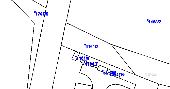 Parcela st. 1161/2 v KÚ Lázně Kynžvart, Katastrální mapa