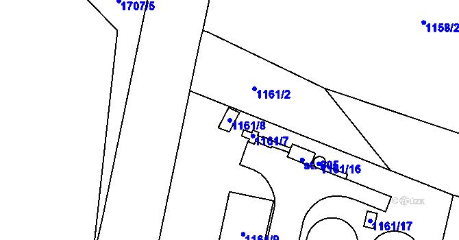 Parcela st. 1161/8 v KÚ Lázně Kynžvart, Katastrální mapa