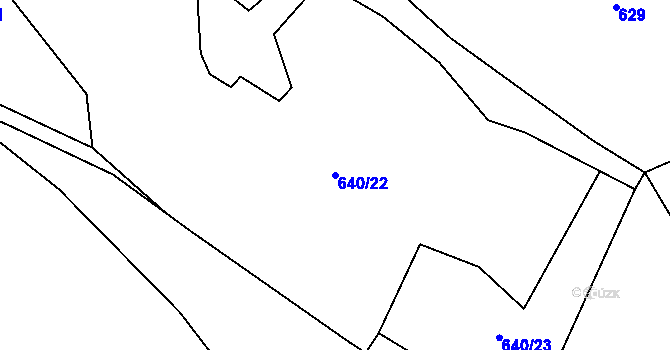 Parcela st. 640/22 v KÚ Lázně Kynžvart, Katastrální mapa