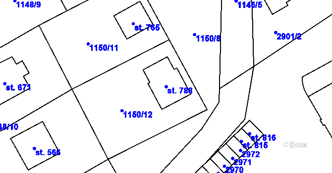 Parcela st. 788 v KÚ Lázně Kynžvart, Katastrální mapa