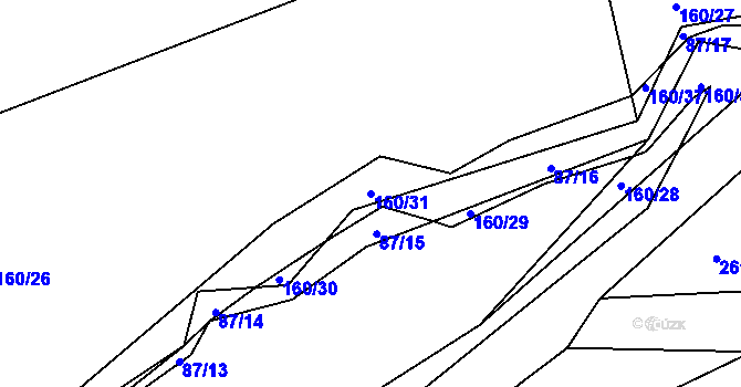 Parcela st. 160/31 v KÚ Lázně Kynžvart, Katastrální mapa