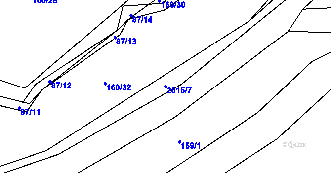 Parcela st. 2615/7 v KÚ Lázně Kynžvart, Katastrální mapa