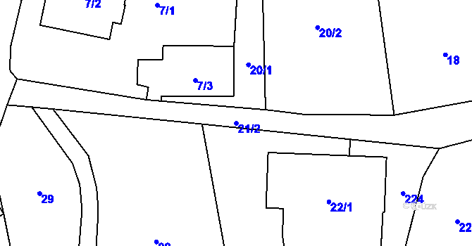 Parcela st. 21/2 v KÚ Lázně Libverda, Katastrální mapa