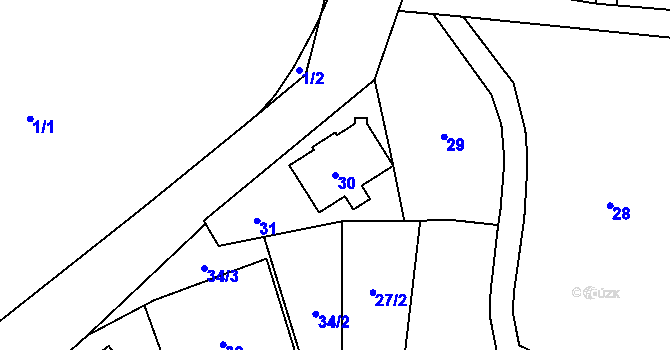 Parcela st. 30 v KÚ Lázně Libverda, Katastrální mapa