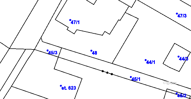 Parcela st. 48 v KÚ Lázně Libverda, Katastrální mapa