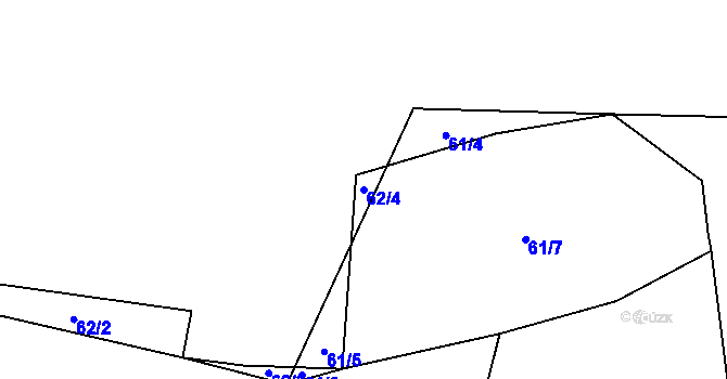 Parcela st. 62/4 v KÚ Lázně Libverda, Katastrální mapa