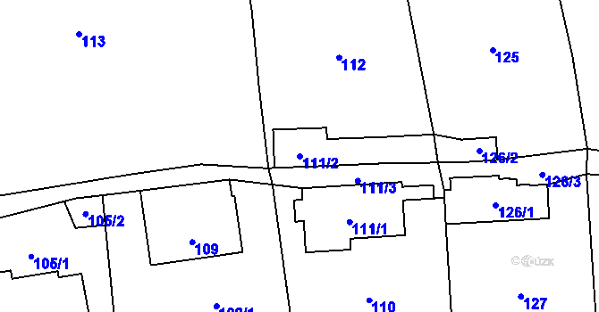 Parcela st. 111/2 v KÚ Lázně Libverda, Katastrální mapa