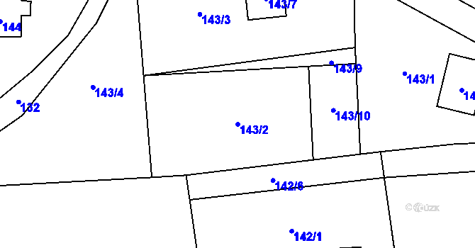 Parcela st. 143/2 v KÚ Lázně Libverda, Katastrální mapa