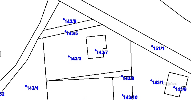 Parcela st. 143/7 v KÚ Lázně Libverda, Katastrální mapa