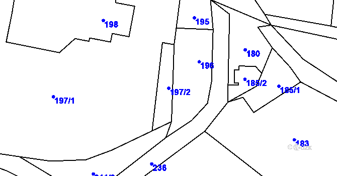 Parcela st. 197/2 v KÚ Lázně Libverda, Katastrální mapa