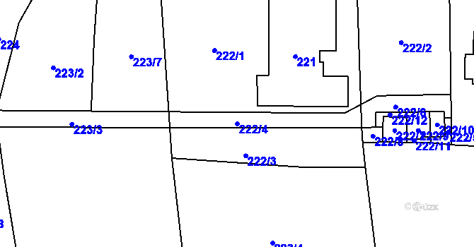 Parcela st. 222/4 v KÚ Lázně Libverda, Katastrální mapa