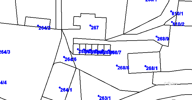Parcela st. 268/5 v KÚ Lázně Libverda, Katastrální mapa