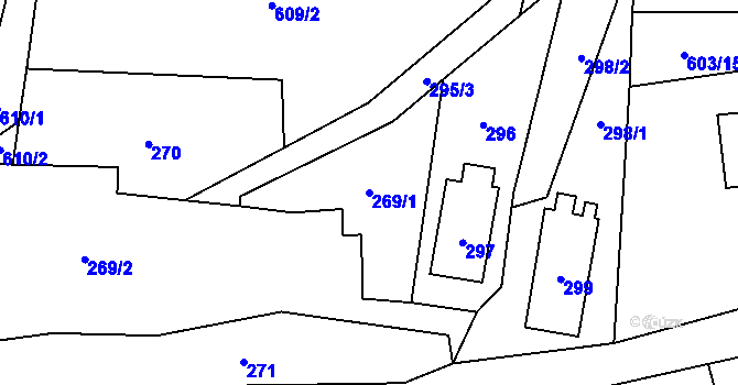 Parcela st. 269/1 v KÚ Lázně Libverda, Katastrální mapa