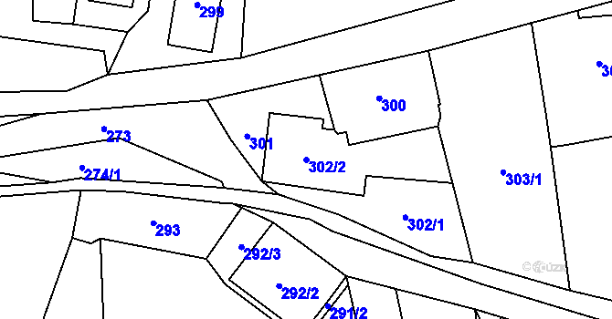 Parcela st. 302/2 v KÚ Lázně Libverda, Katastrální mapa
