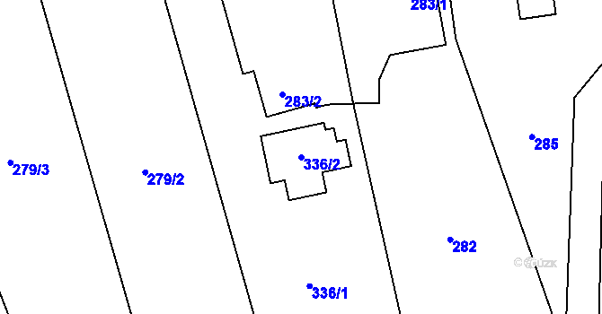 Parcela st. 336/2 v KÚ Lázně Libverda, Katastrální mapa