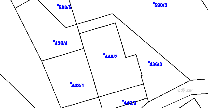 Parcela st. 448/2 v KÚ Lázně Libverda, Katastrální mapa