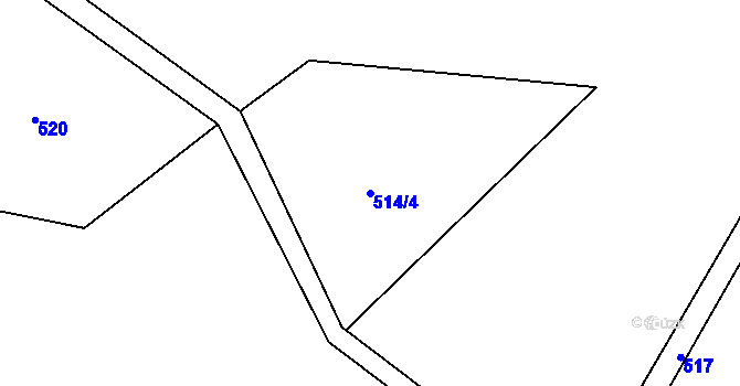 Parcela st. 514/4 v KÚ Lázně Libverda, Katastrální mapa