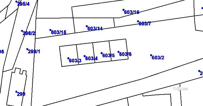 Parcela st. 603/5 v KÚ Lázně Libverda, Katastrální mapa