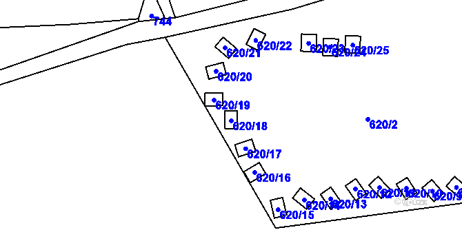 Parcela st. 620/18 v KÚ Lázně Libverda, Katastrální mapa