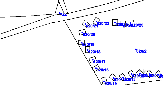 Parcela st. 620/19 v KÚ Lázně Libverda, Katastrální mapa
