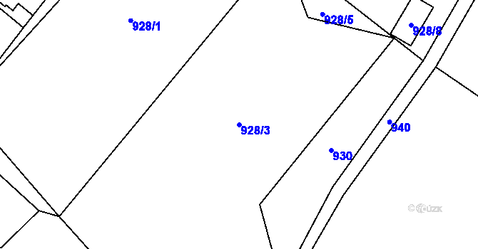 Parcela st. 928/3 v KÚ Lázně Libverda, Katastrální mapa