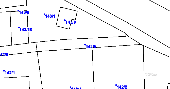 Parcela st. 142/5 v KÚ Lázně Libverda, Katastrální mapa