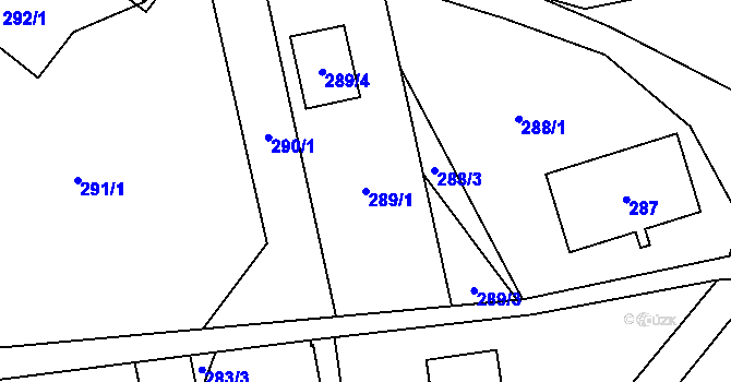 Parcela st. 289/1 v KÚ Lázně Libverda, Katastrální mapa